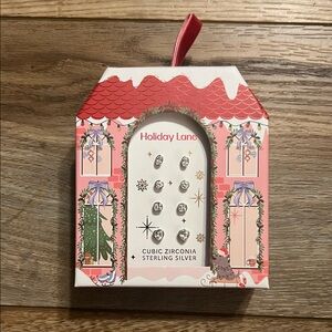 NEW Sterling Silver Cubic Zirconia Earring Set of 4